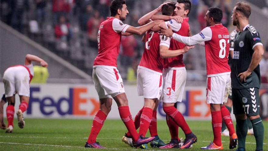 Un instante de un partido del Braga esta temporada. // @SCBragaOficial