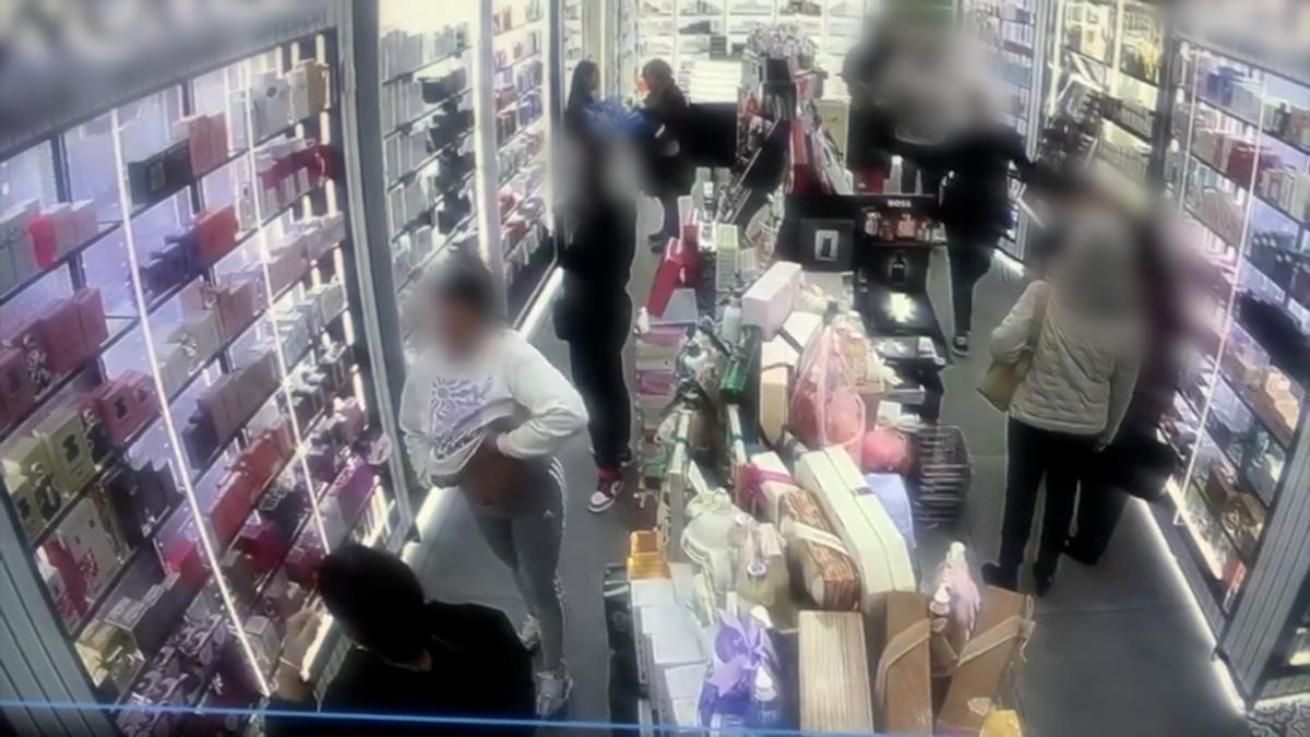 Imágenes de los robos obtenidas con las cámaras de seguridad de una de las tiendas.