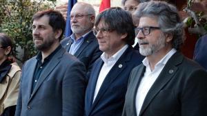 Puigdemont, Comín, Puig y Castellà durante la reunión del Consell de la República