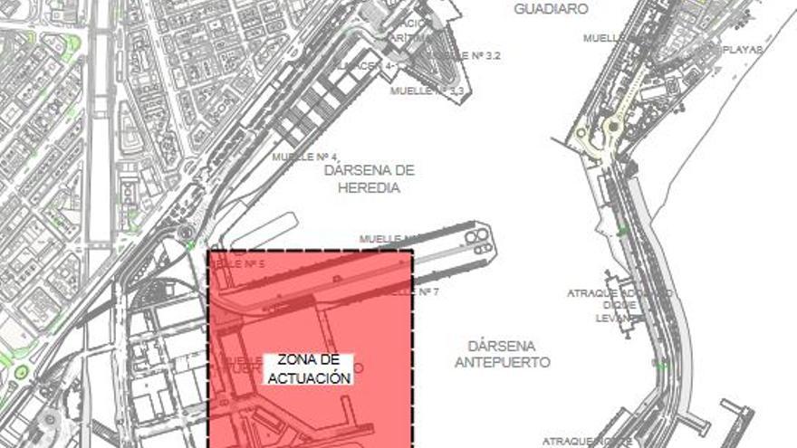 El Puerto de Málaga licita el estudio para unir los muelles 7 y 9