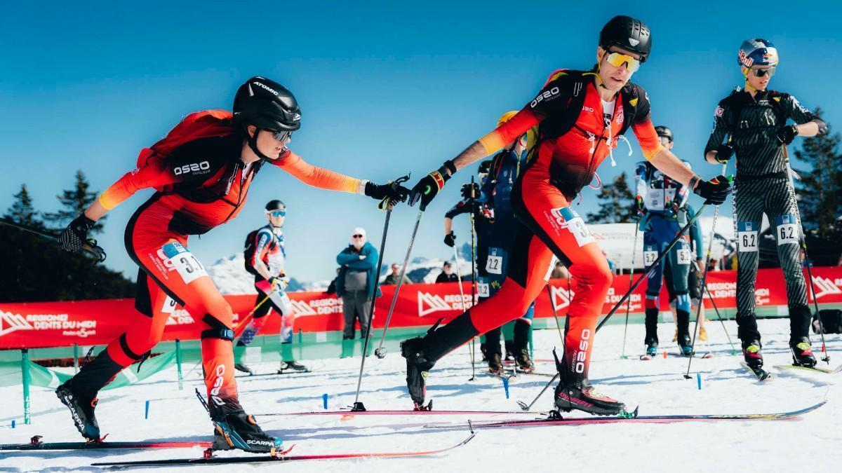 Oriol Cardona y Ana Alonso disputando la competición en Milán-Cortina d’Ampezzo