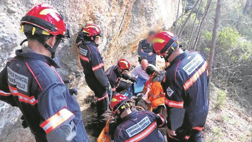 Un cazador furtivo herido al caerse por un barranco tirando una cabra