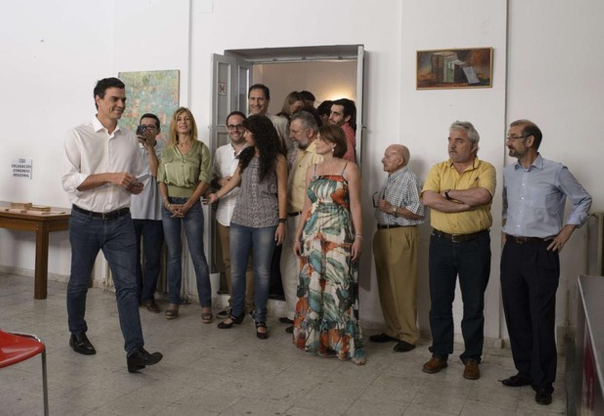 Pedro Sánchez ha votat a la seva agrupació de Madrid.