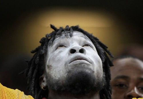A Burkina Faso supporter reacts during their African Cup of Nations (AFCON 2013) semi-final soccer match against Ghana at the Mbombela Stadium in Nelspruit
