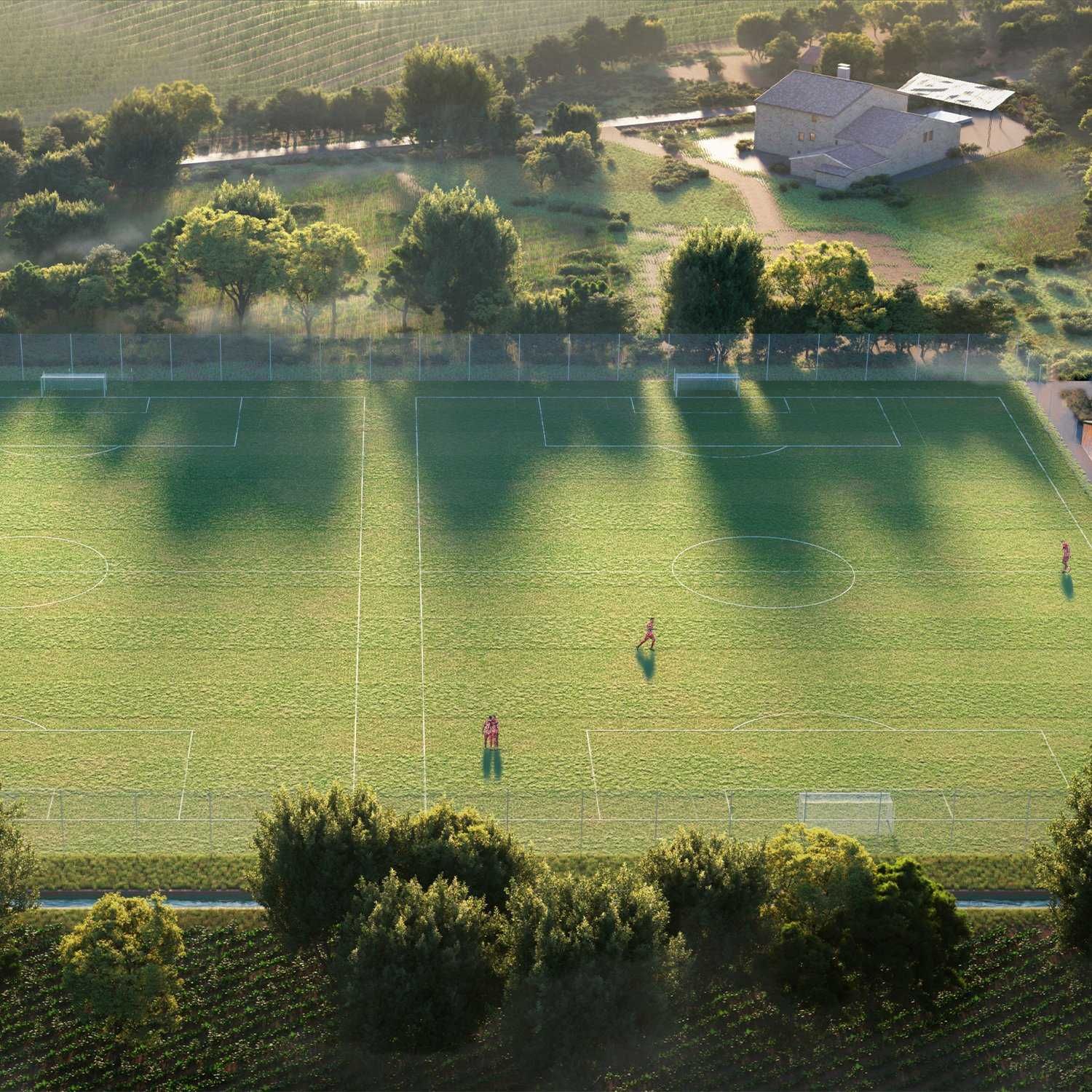 Recreació virtual de la futura Ciutat Esportiva del Girona FC a Vilablareix
