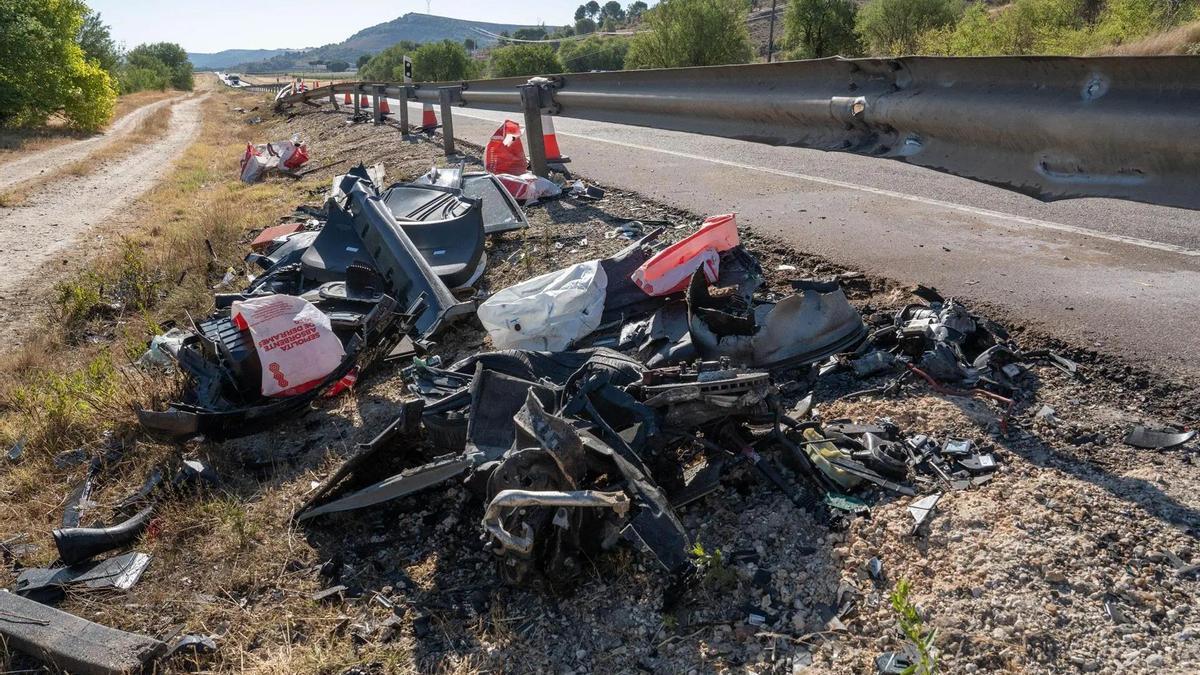 Imagen de los restos de un accidente en una zona en la que se produjo un siniestro.