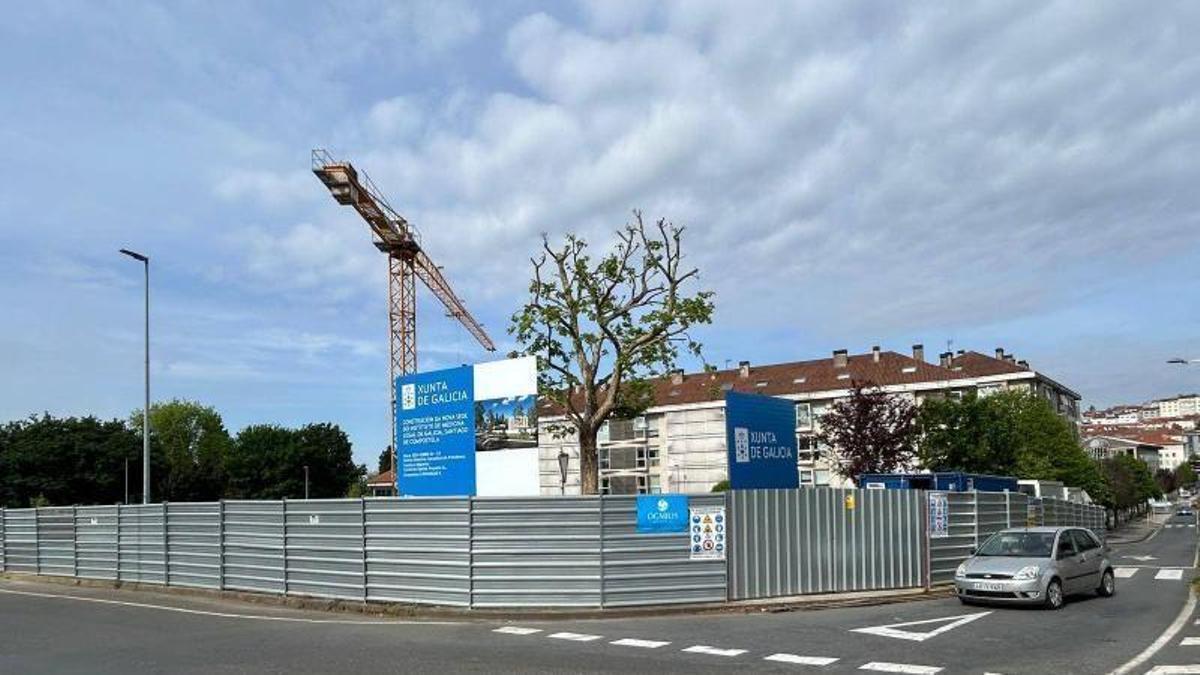 Obras de la nueva sede del Imelga de Santiago, en el barrio de Fontiñas.