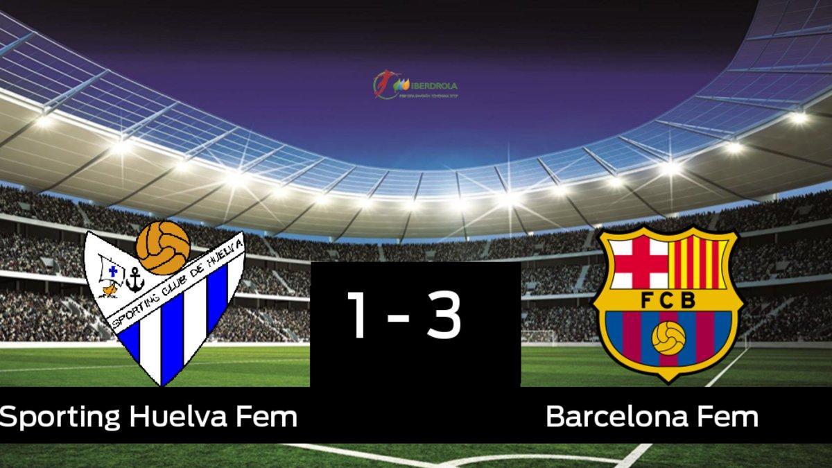 El Sporting Huelva cae ante el Barcelona (1-3)