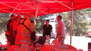 Así es la gestión del incendio forestal entre Ibi y Alcoy desde el PMA