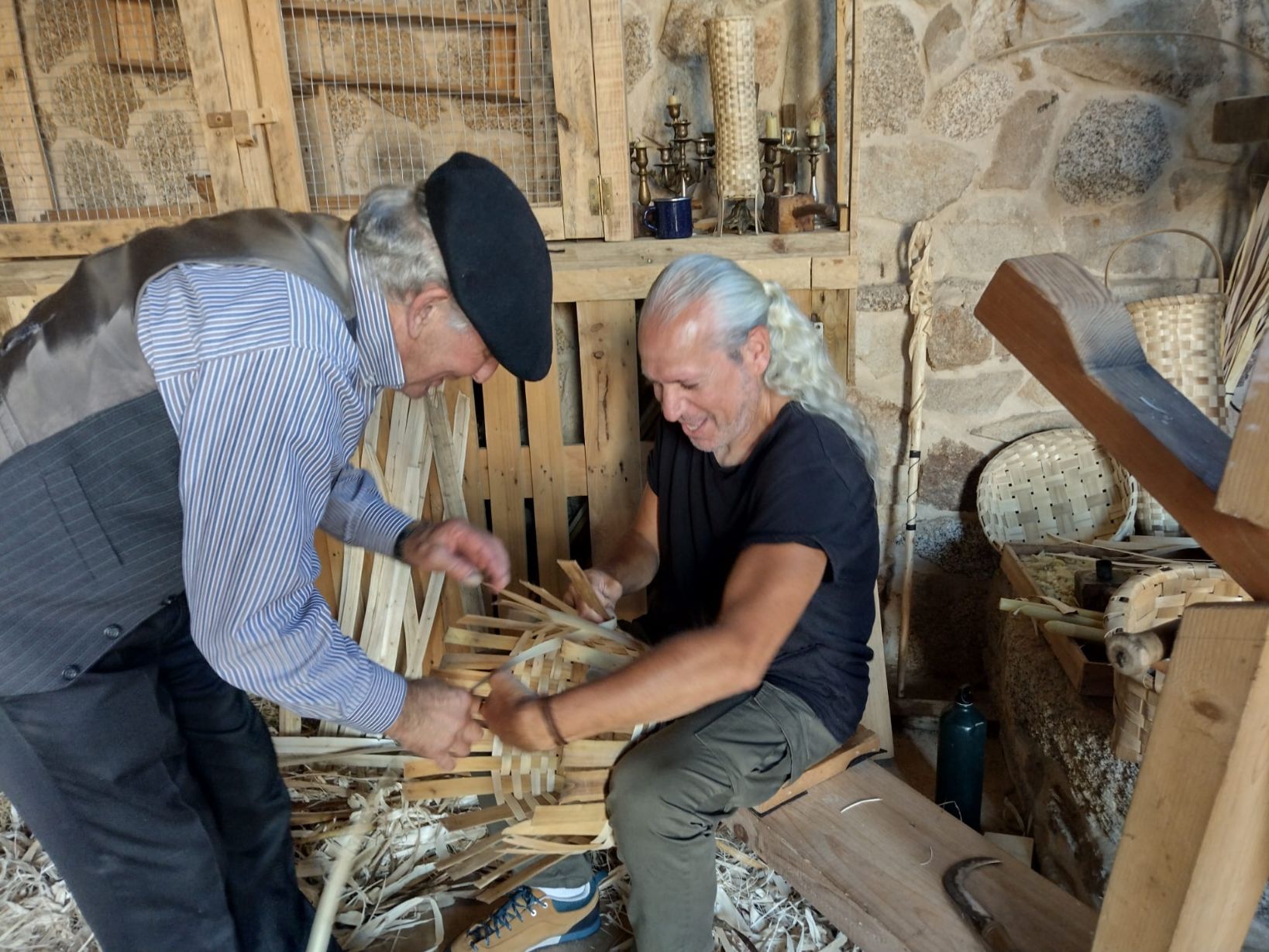 Un momento de la "Festa da Malla" celebrada en la casa museo O Quinteiro de Temperán, en San Vicente de O Grove.