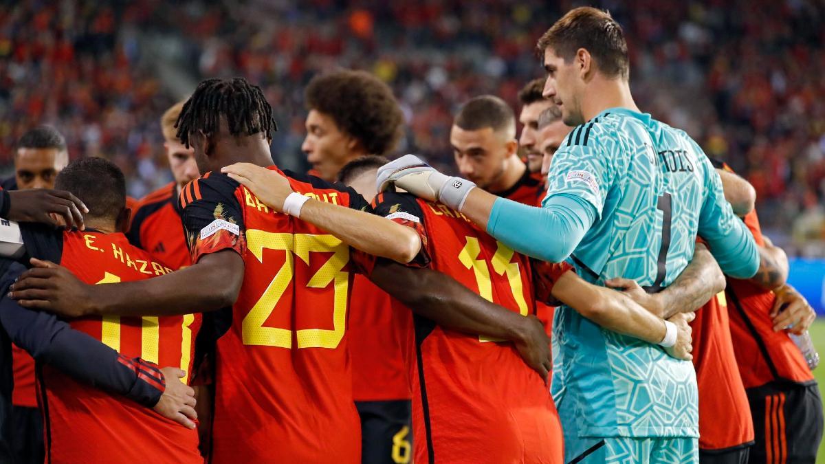 Jugadores de la selección belga tras el encuentro