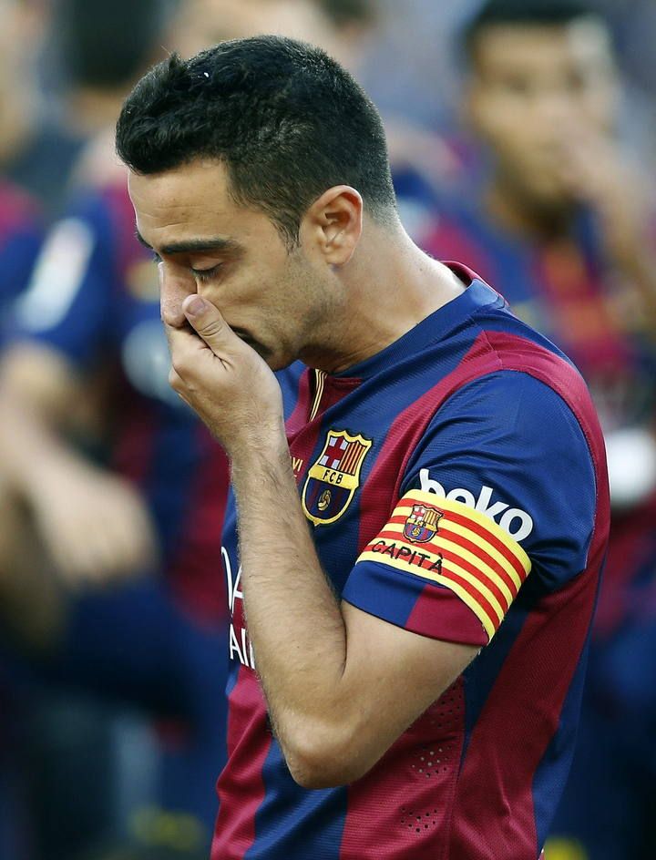 Homenaje a Xavi en el Camp Nou