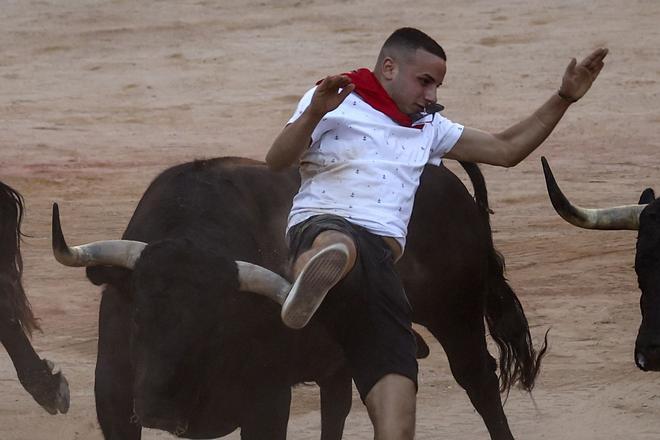 El séptimo encierro de los Sanfermines 2022, en imágenes.