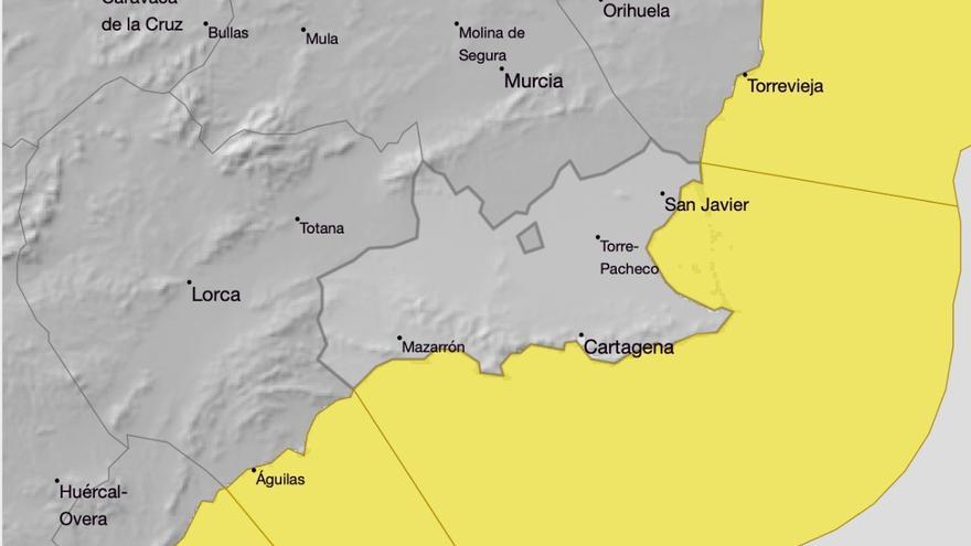 Litoral de la Región, en alerta amarilla mañana