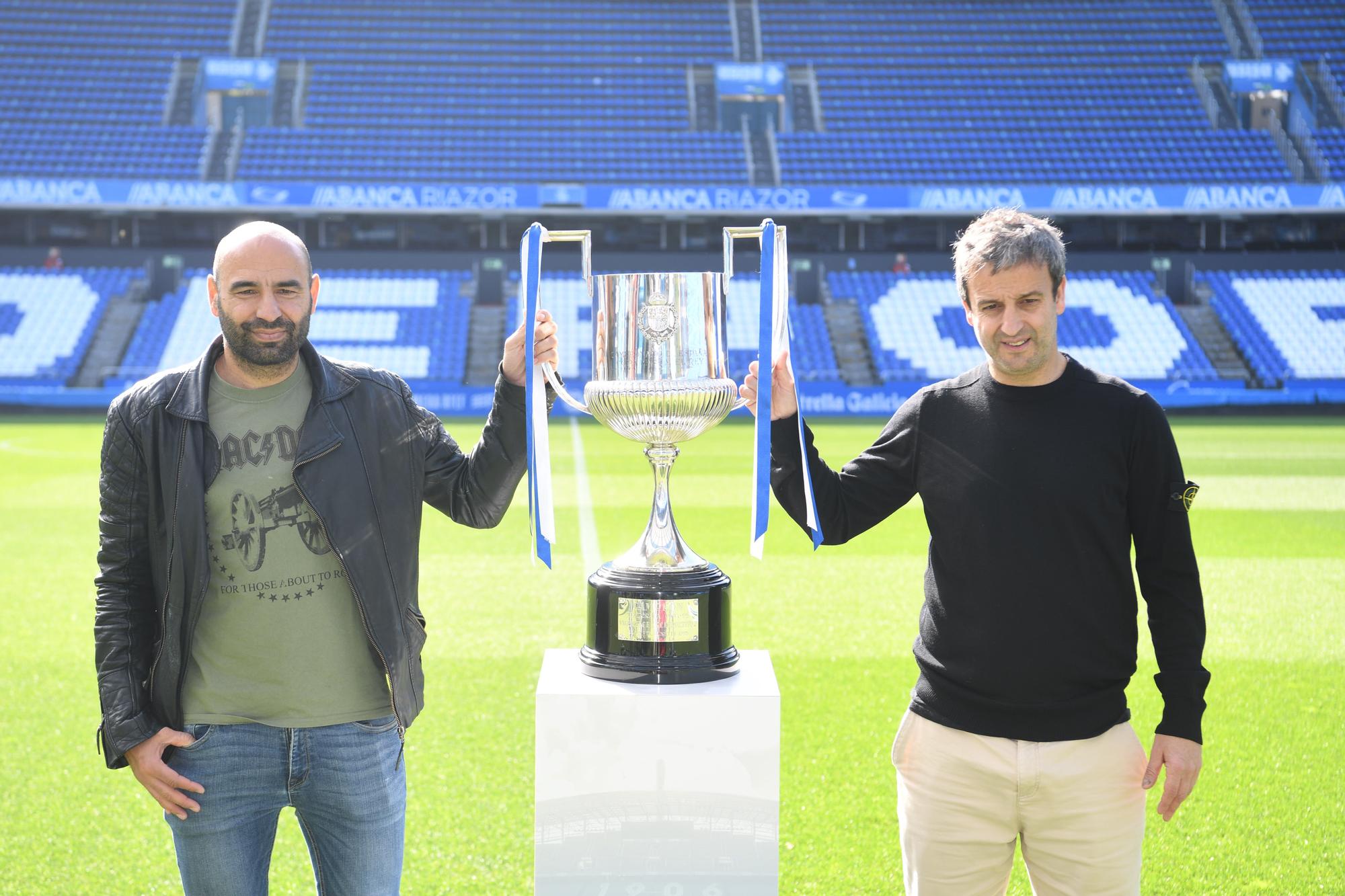 Fran y Manuel Pablo celebran en Riazor los 20 años de la Copa del 'Centenariazo' del Dépor