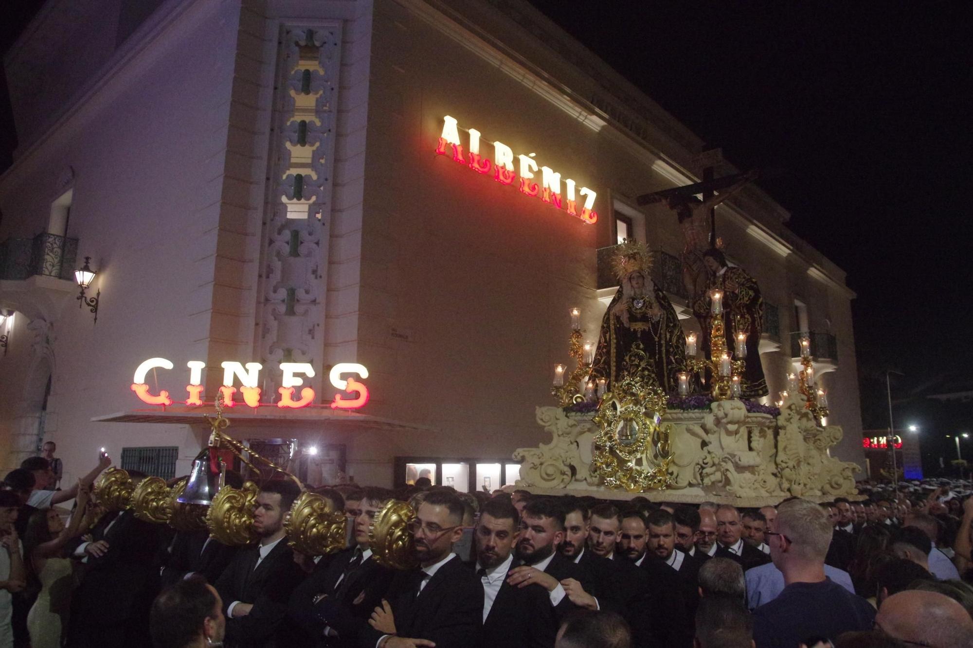 Procesión de la hermandad del Puerto de la Torre por el Centro de Málaga