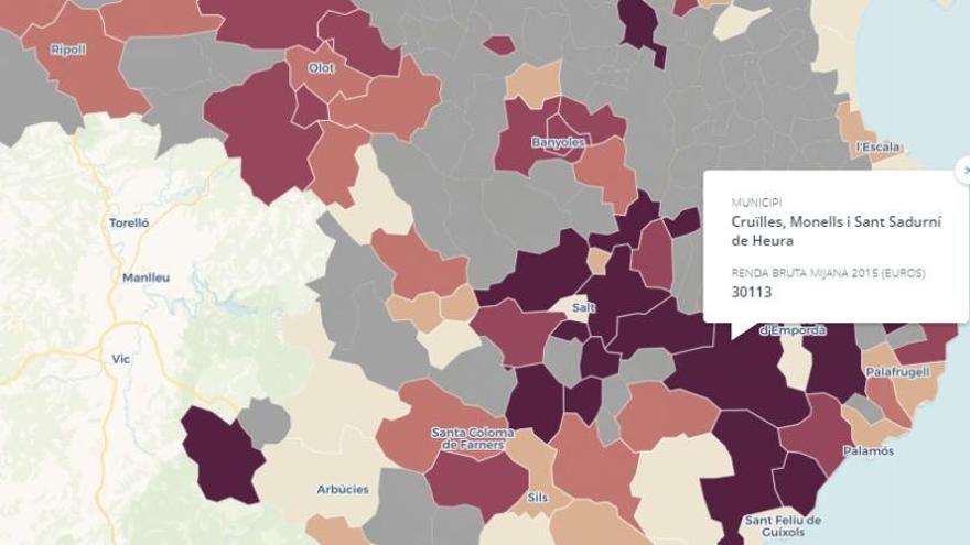 Quins són els pobles més rics i més pobres de Girona?