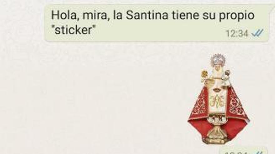 &quot;Sticker&quot; de la Santina enviado por Whastapp.