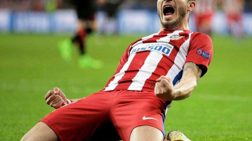 Saúl Ñíguez celebra el primer gol del partido. // Friedemann Vogel