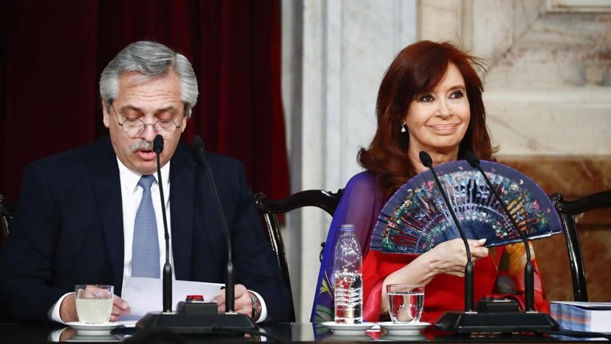 El presidente Alberto Fernández y la vicepresidenta Cristina Fernández de Kirchner.