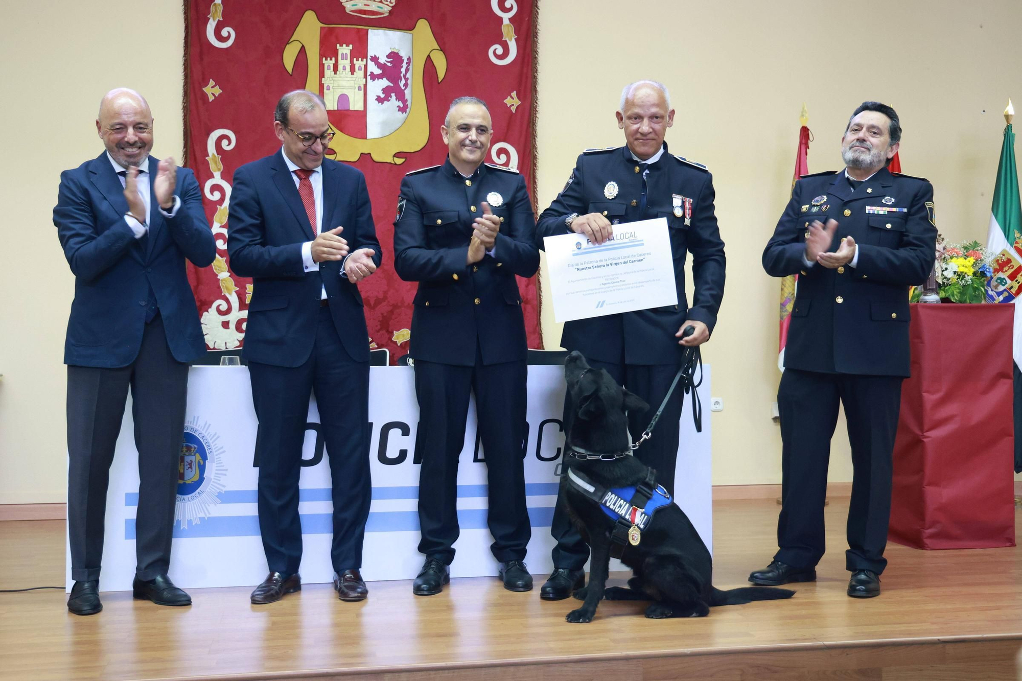 Acto institucional de la Policía Local de Cáceres por la festividad de la Virgen del Carmen