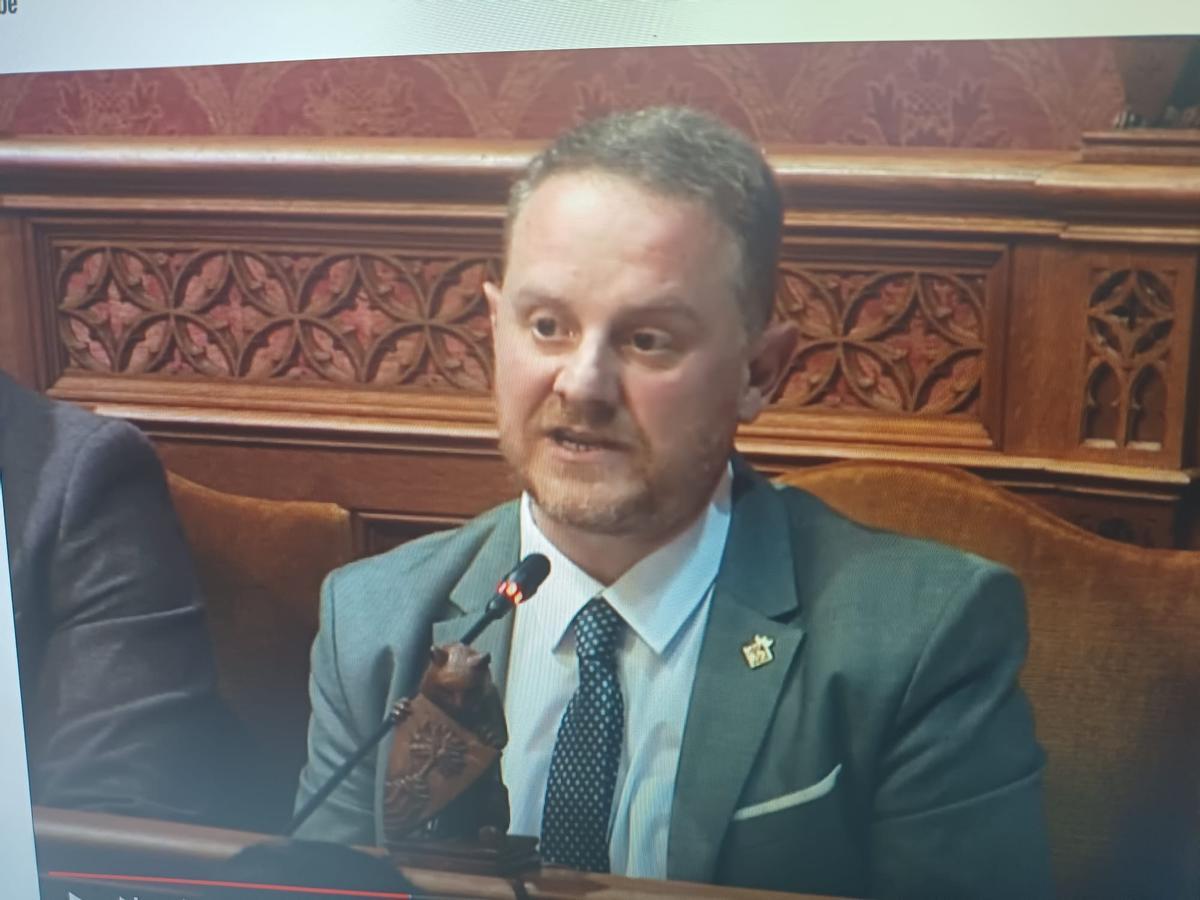El representante de Vox en el Consell realizó esta intervención durante el Pleno