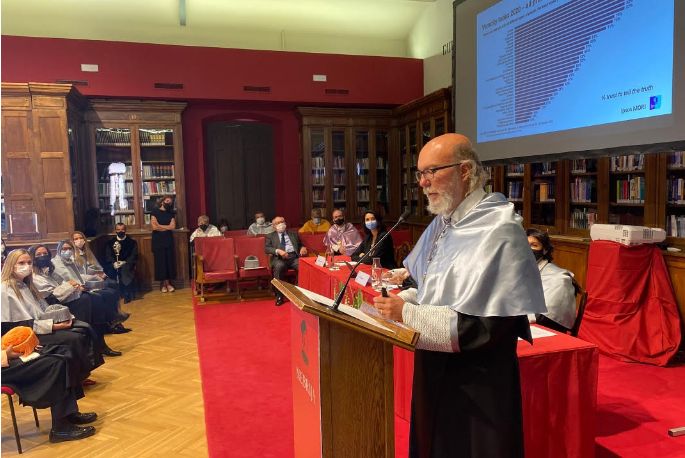 Toni Segarra, durante el acto académico.