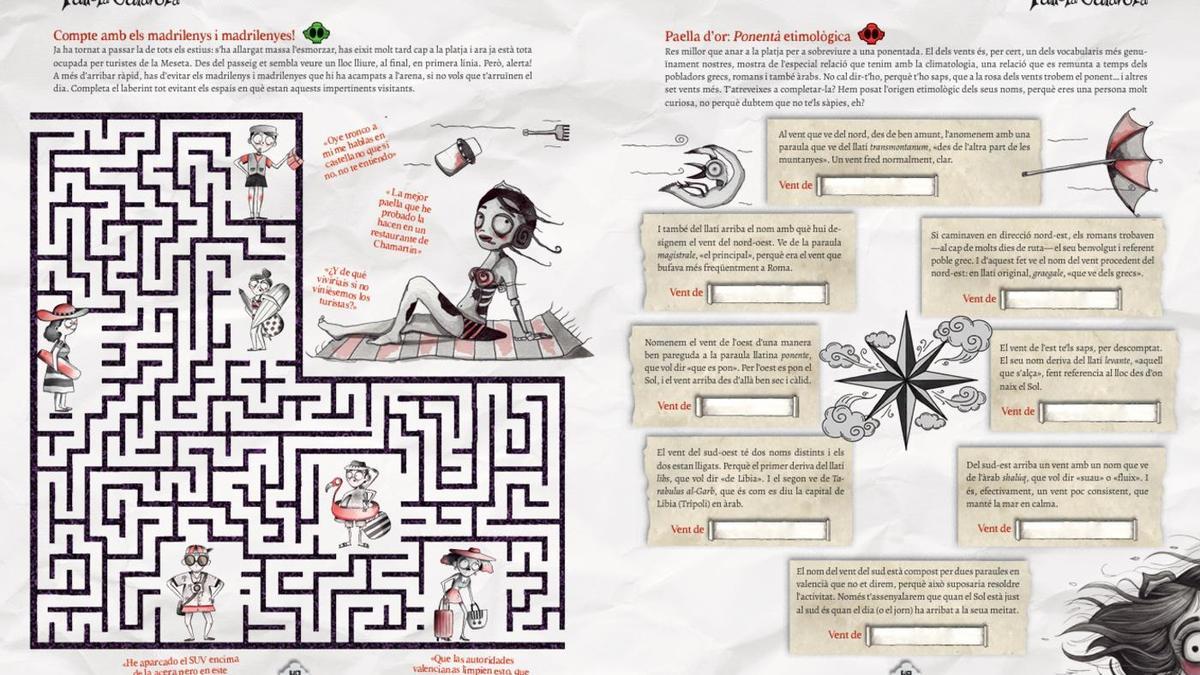 Doble pàgina del llibre de ‘La Fallera Calavera’