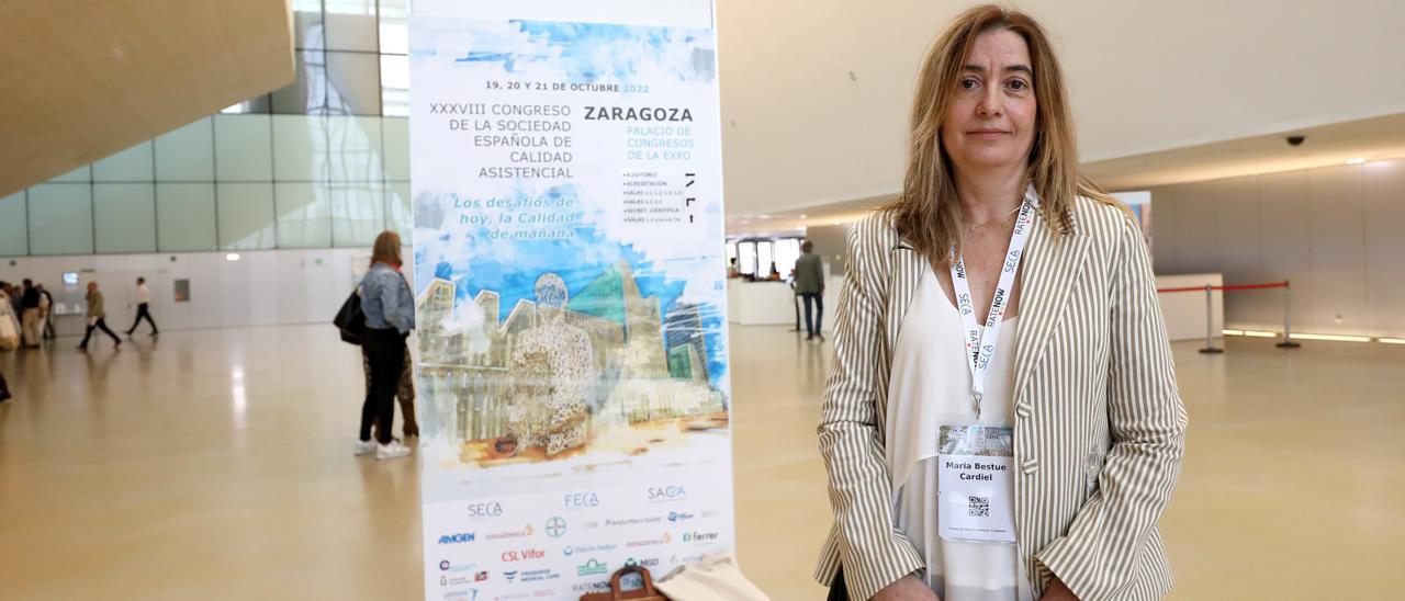 María Bestué, directora médica del hospital Miguel Servet de Zaragoza, este jueves, en el congreso de la Sociedad Española de Calidad Asistencial. ORA MEDICA DEL HOSPITAL MIGUEL SERVET DE ZARAGOZA