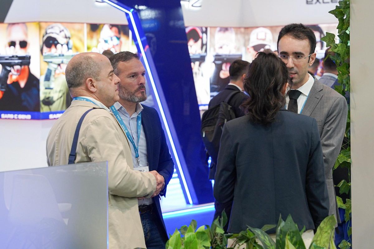Delegación lorquina en la Feria Internacional de Defensa y Seguridad celebrada en Madrid.