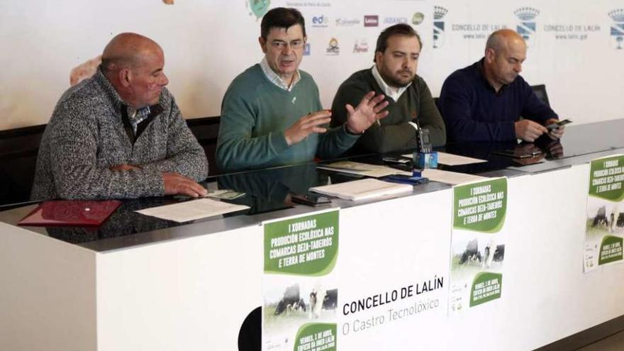 García, Santalla, Cuiña y Hermida presentaron ayer esta iniciativa. // Bernabé/Luismy