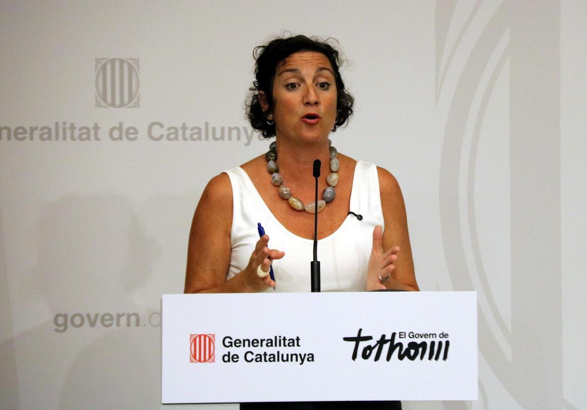 La consellera dEconomia i Finances, Alícia Romero, en la rueda de prensa celebrada este martes por la tarde.
