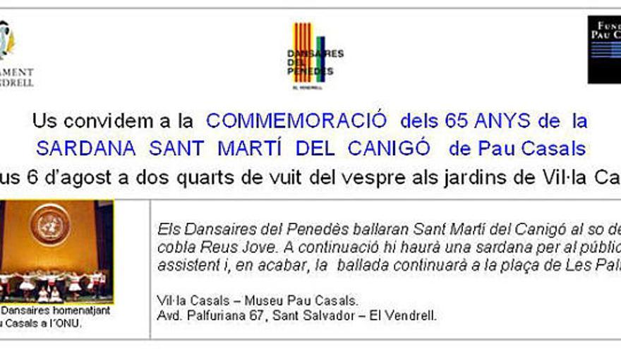 Fa 65 anys de l&#039;estrena de la sardana &quot;Sant Martí del Canigó&quot;