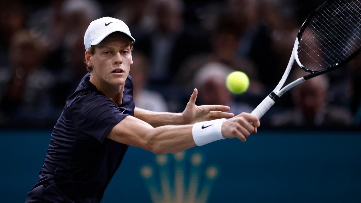 Sinner, durante su partido de esta tarde contra Marc-Andrea Huelser