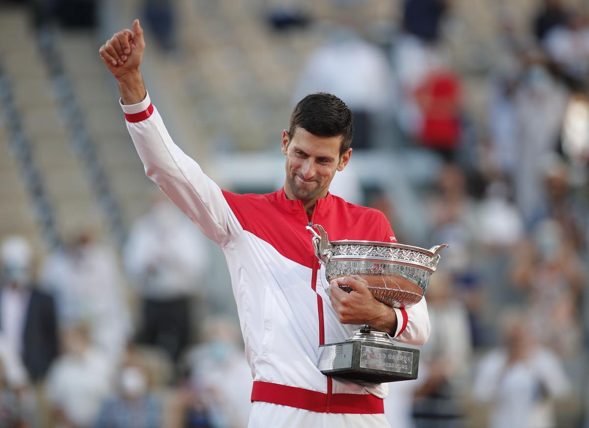 El tenista serbio Novak Djokovic celebra su triunfo en el pasado Roland Garros.