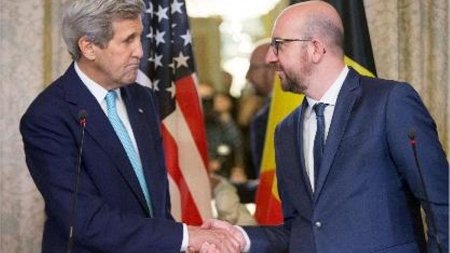 John Kerry es va reunir a Brussel·les amb el primer ministre belga, Charles Michel.