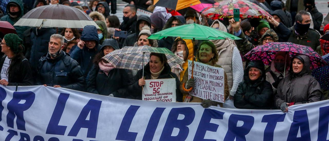 Una marcha negacionista de la Covid-19 en Madrid.