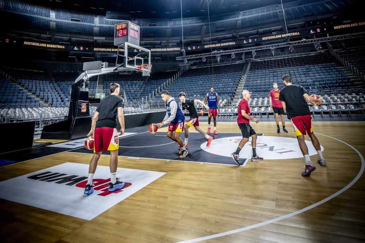 España ya entrenó ayer en el Lanxess Arena de Colonia, antes del encuentro de este sábado