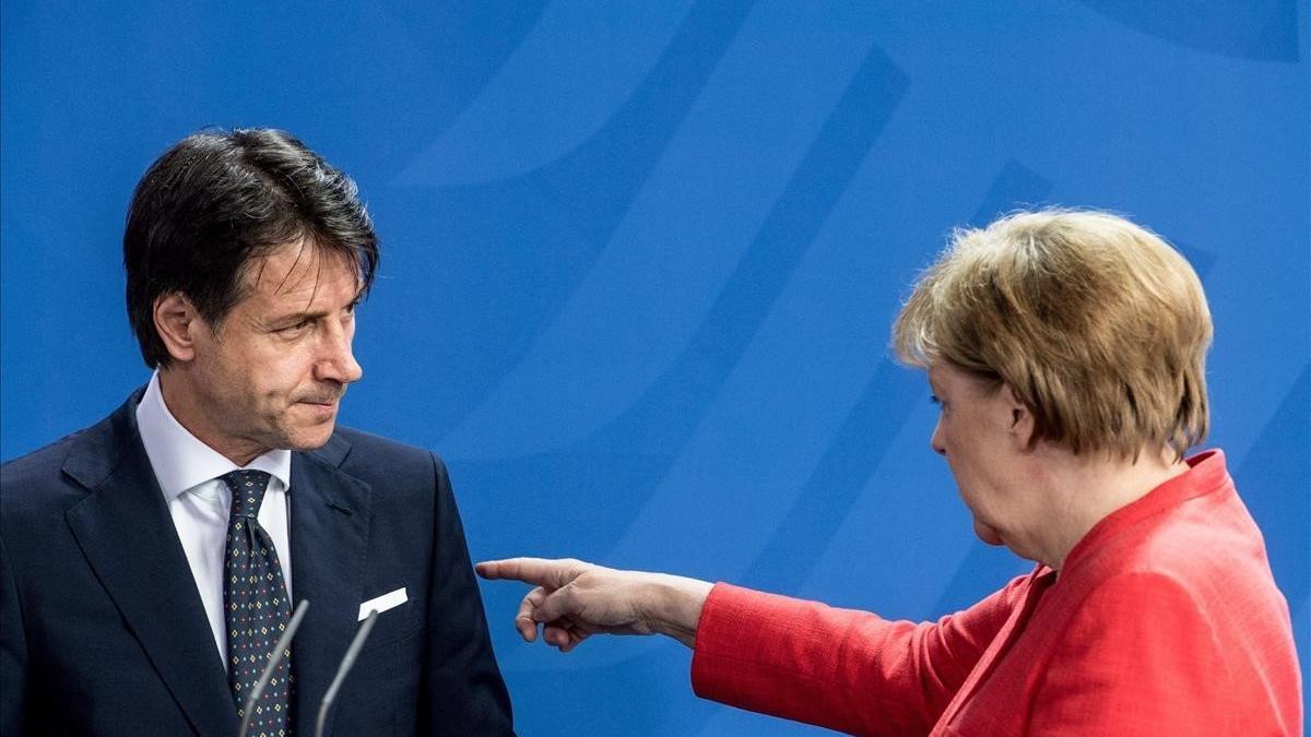 Merkel y Conte.