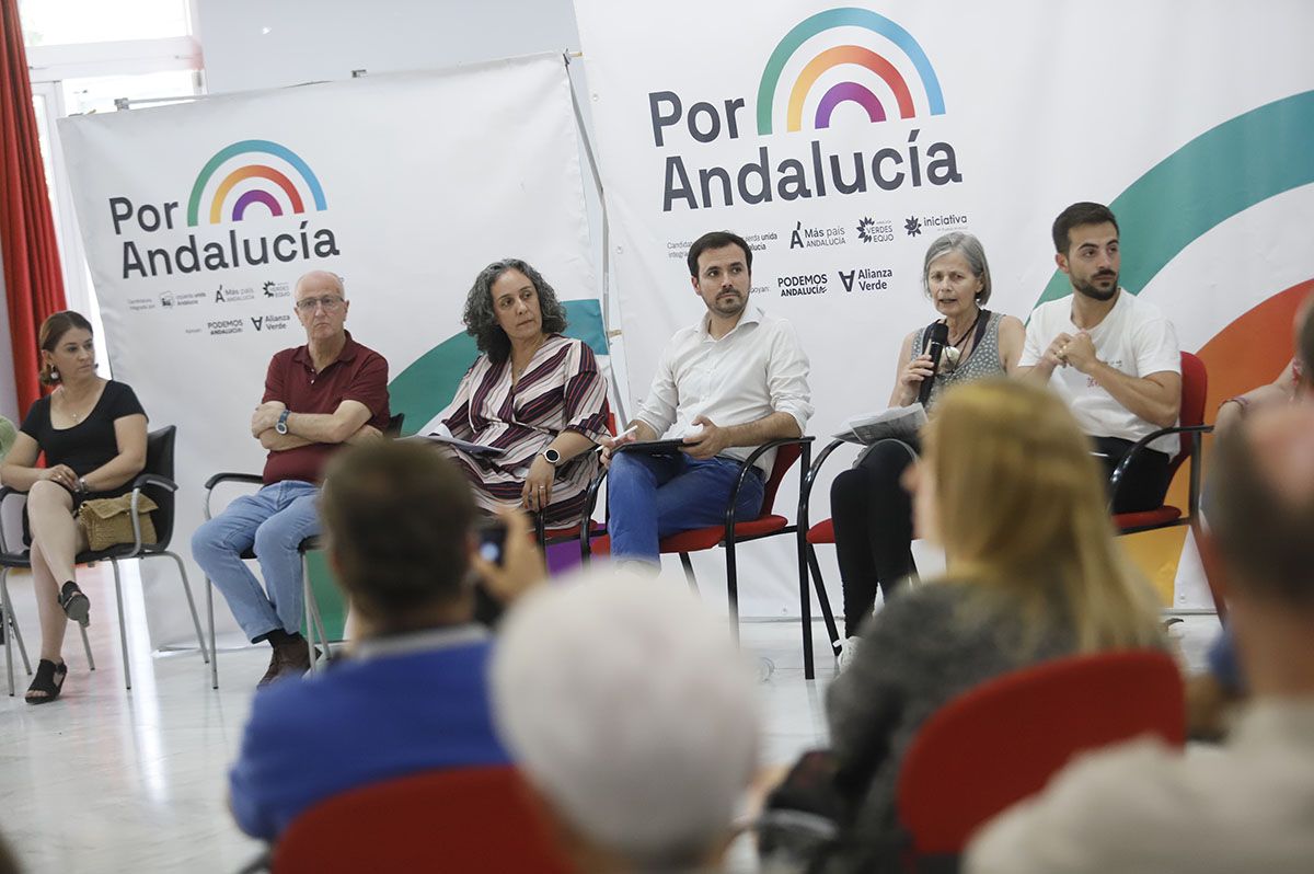 Alberto Garzón en la jornada electoral de Por Andalucía en Córdoba