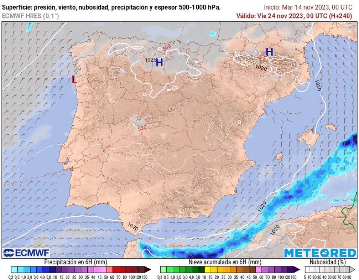 Previsión de tiempo seco para la península ibérica para el próximo viernes