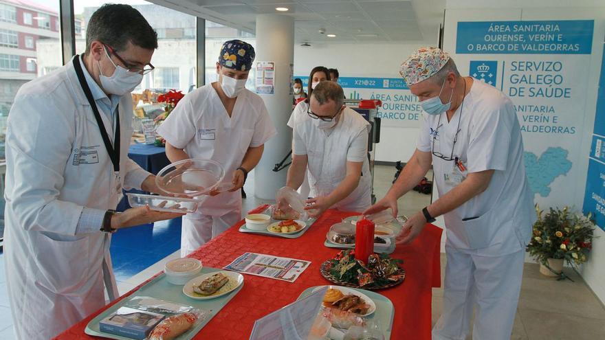 Presentación de los menús que se servirán en los hospitales de Ourense esta Navidad. |   // IÑAKI OSORIO