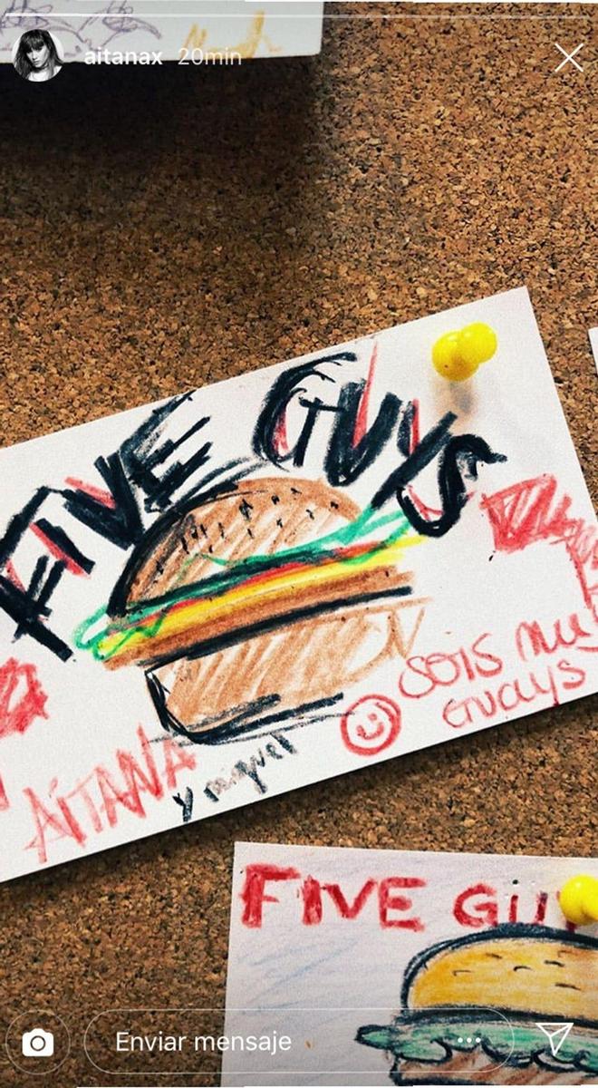 El stories de Aitana en Five Guys que confirma su relación con Miguel Bernardeau