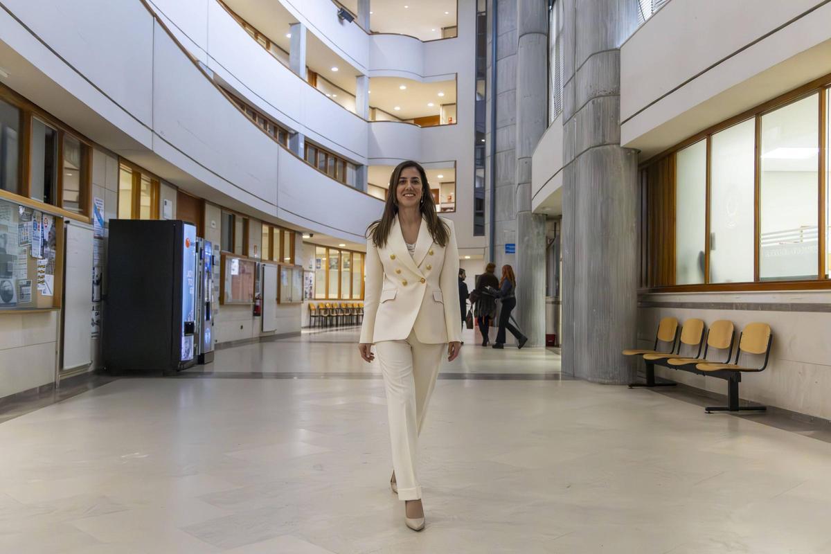 Sandra Iglesias, en los juzgados de Santiago