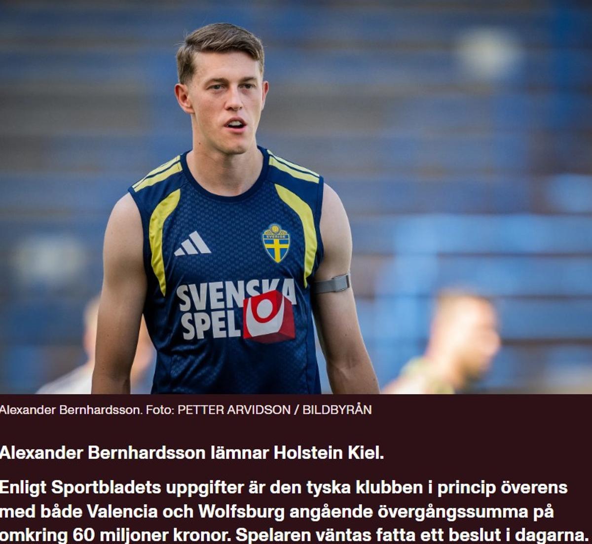 Imagen de la noticia en el periódico deportivo de Suecia 'SportBladet'
