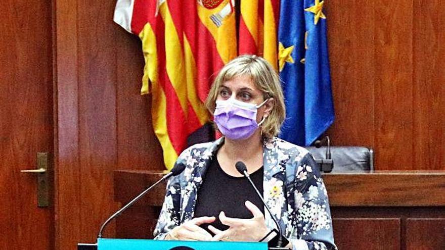 La consellera Alba Vergés en roda de premsa a l&#039;Hospitalet.