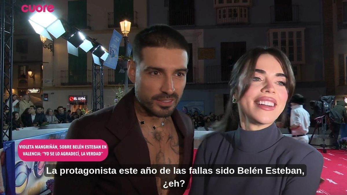 Violeta Mangriñán agradece la presencia de Belén Esteban en las Fallas de Valencia