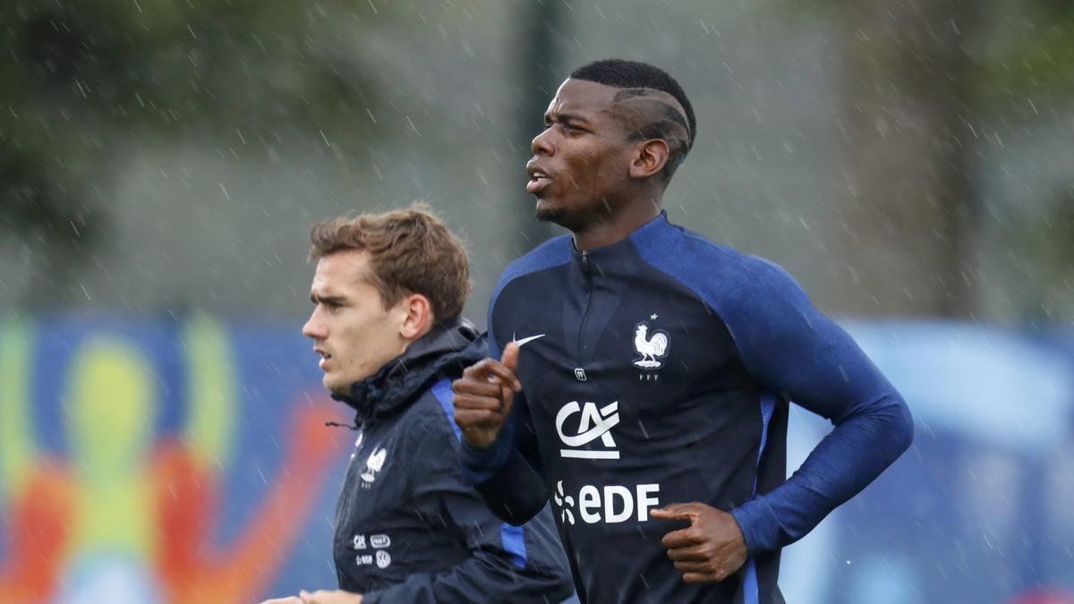 Paul Pogba, en un entrenamiento con Francia.