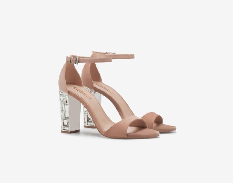 Sandalias con tacón joya, Uterqüe