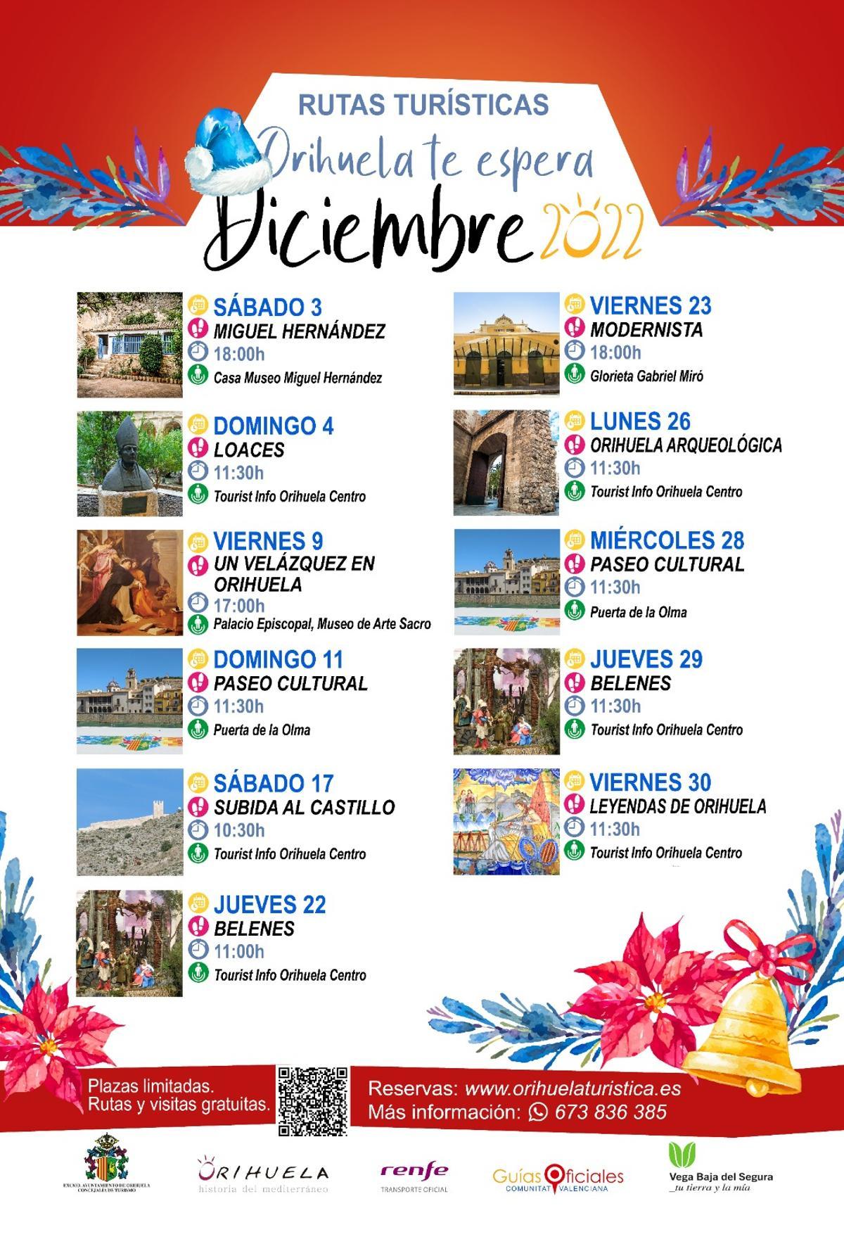 Rutas turísticas por Orihuela en diciembre